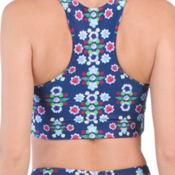 TEREZ NWT FLORAL FANTASY SPORTS BRA NAVY MEDIUM - Picture 2 of 6